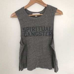 SPIRITUAL GANGSTER Gray Crop Tank - SIZE M